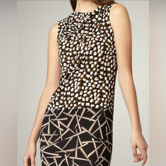 Diane Von Furstenberg Dresses & Skirts - Diane Von Furstenberg Ivy Pomme Sky Gold & Grass Rain Print Silk Jersey Dress